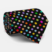 Rainbow Multicolor Face Pattern Tie (Rolled)