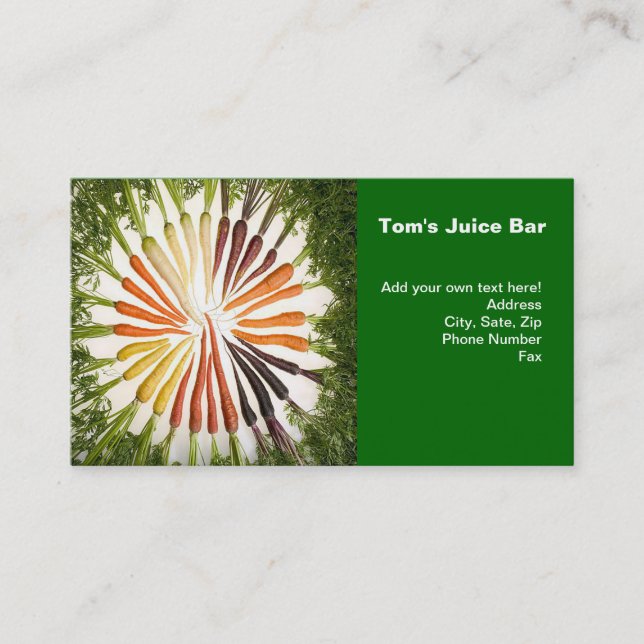 Rainbow Multicolored Carrots Business Cards (Front)
