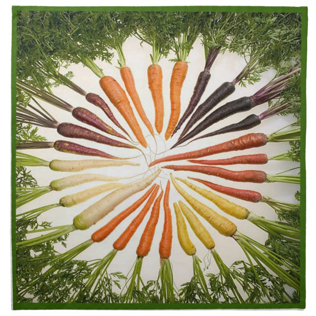 Rainbow Multicolored Carrots Napkins (Front)