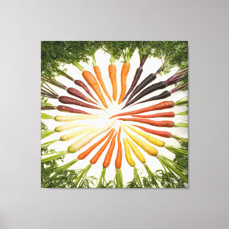 Rainbow Multicolored Carrots Square Canvas Print
