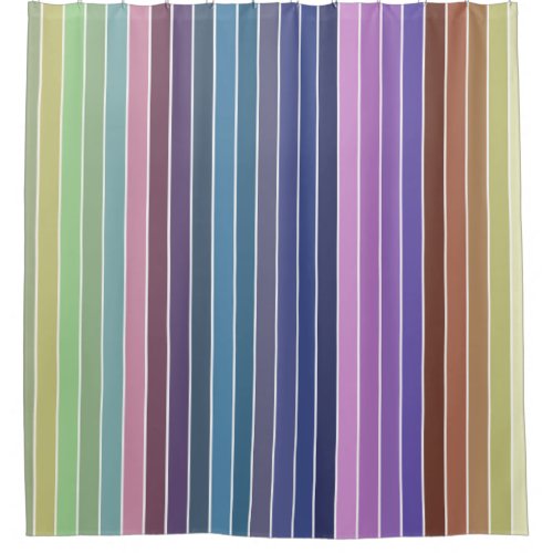 Rainbow Multicolored Multicoloured Striped Pattern Shower Curtain