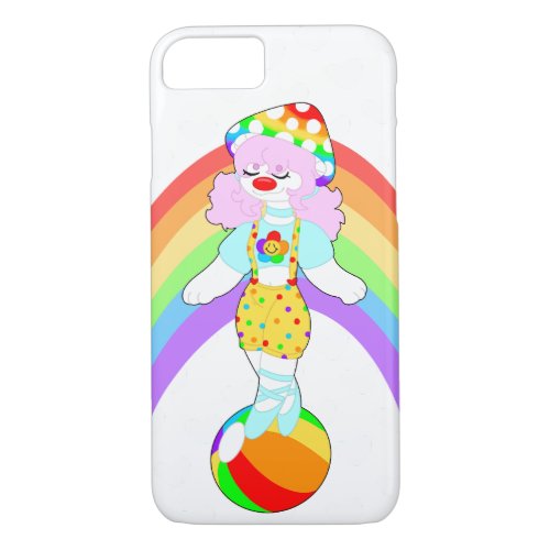 Rainbow Mushroom Clown Girl iPhone  iPad case
