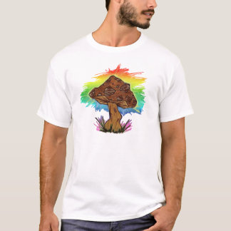 Rainbow Mushroom Design T-Shirt