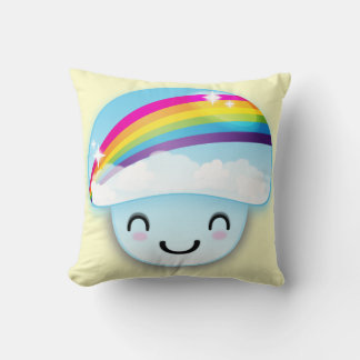 Rainbow Mushroom Throw Pillow Home Decor