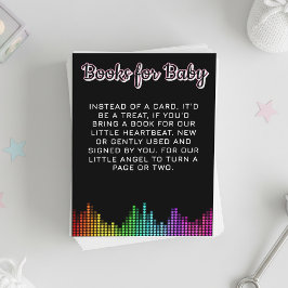 Rainbow Music Baby Shower Book Request Enclosure Card