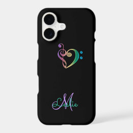 Rainbow Music Clef Heart iPhone X Case