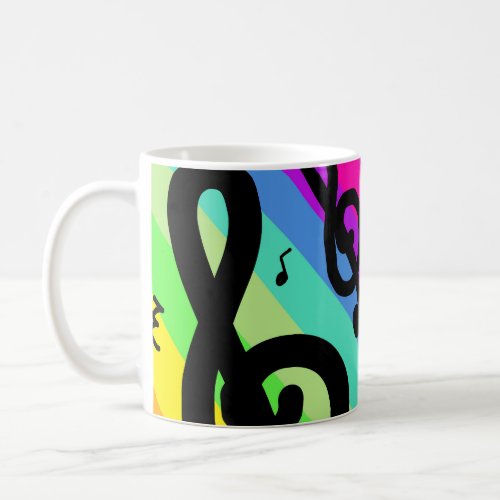 Rainbow Music Note Coffee Mug