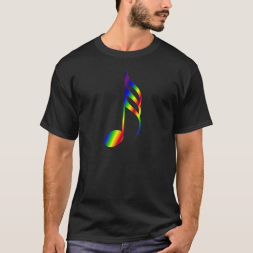 Rainbow Music Note T_Shirt