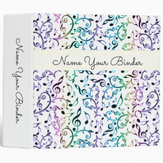 Rainbow Music Notes and Clefs Binder