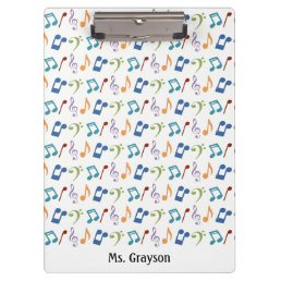 Rainbow Music Notes Clipboard-Personalized Clipboard