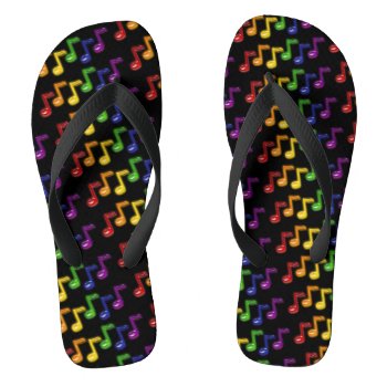 Rainbow Music Notes Gay Pride Flip Flops by Method77 at Zazzle