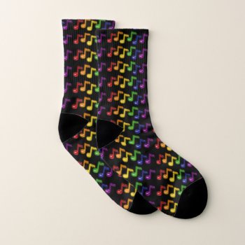 Rainbow Music Notes Gay Pride Socks by Method77 at Zazzle