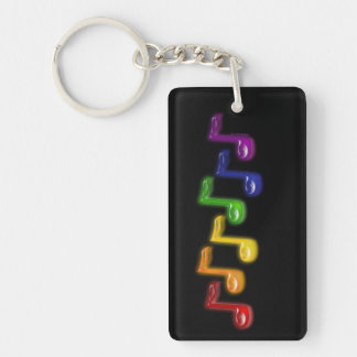 Rainbow Music Notes Keychains