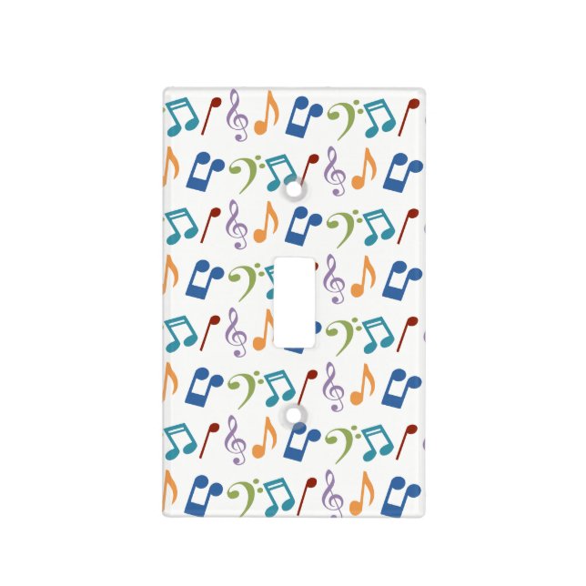 Rainbow Music Notes Light Switch Cover (Front)