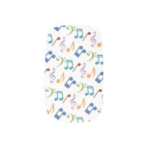 Rainbow Music Notes Nail Wraps