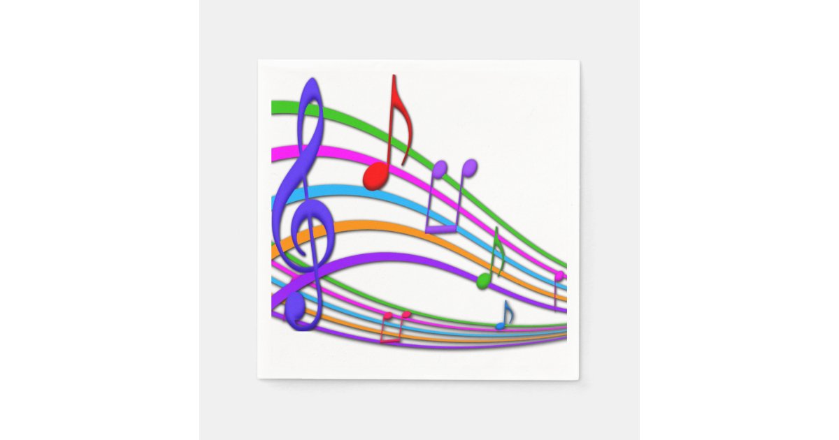 Rainbow Music Notes Napkins Zazzle