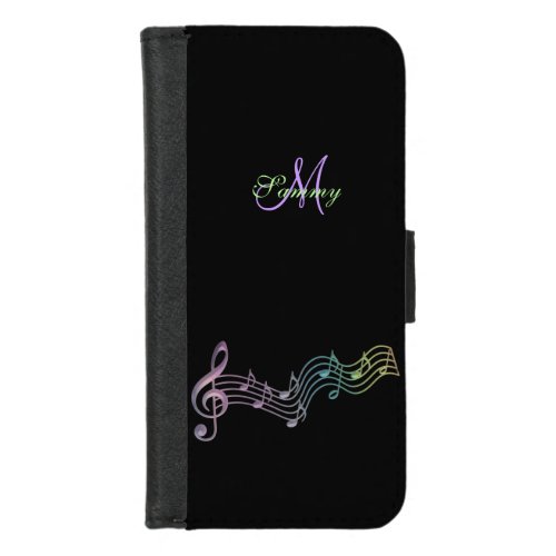 Rainbow Music Notes Staff Galaxy S6 Wallet Case