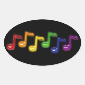 Rainbow Music Notes Stickers
