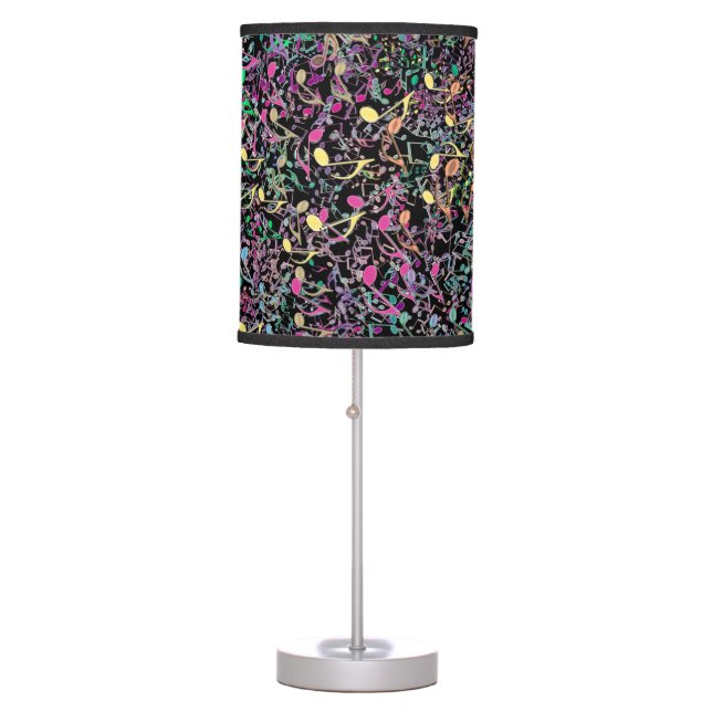 Rainbow Music Notes Texture Table Lamp Vs 2 (Front)