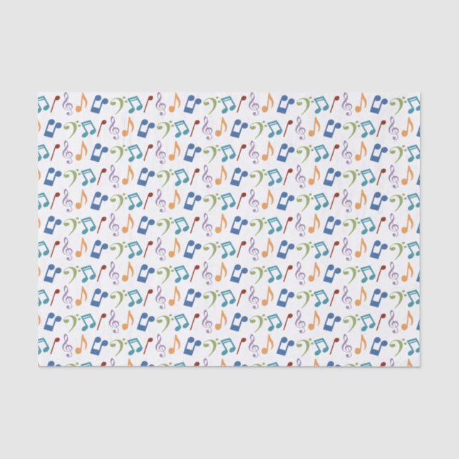 Rainbow Music Notes Tissue Paper (Front)