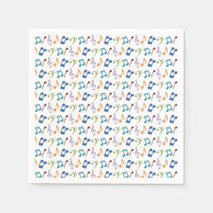 Rainbow Music Notes (White) Napkins