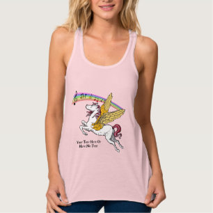 Rainbow Music Pegasus Gold Wings Greek Mythology Tank Top