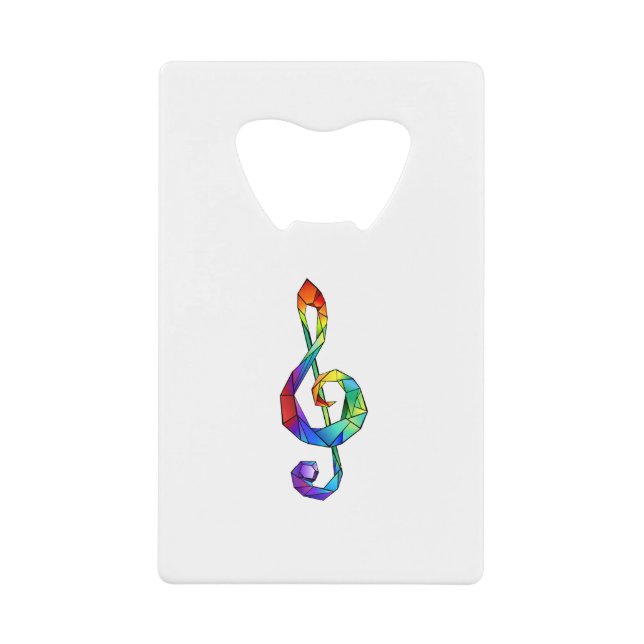 Rainbow Musical Key Credit Card Bottle Opener (Front)