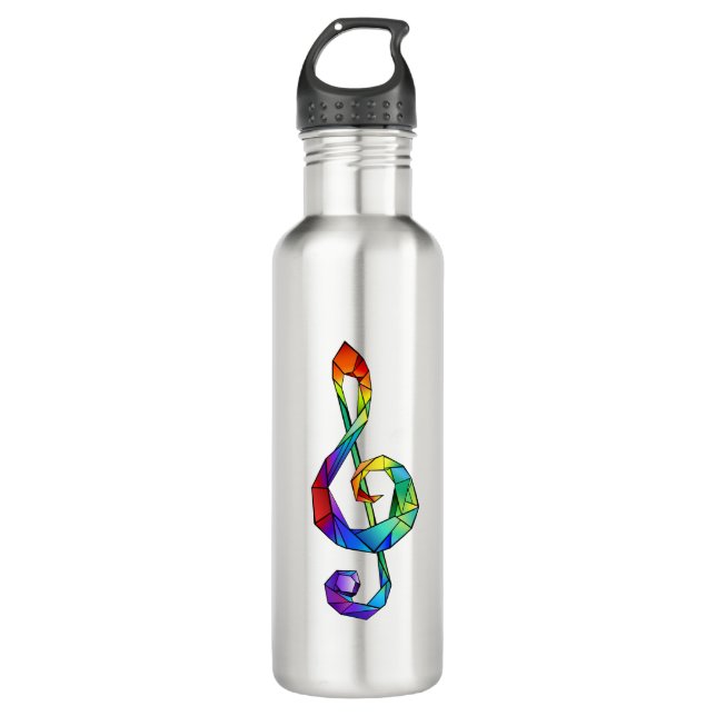 Rainbow Musical Key Stainless Steel Water Bottle (Front)