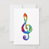 Rainbow musical key treble clef (Front)