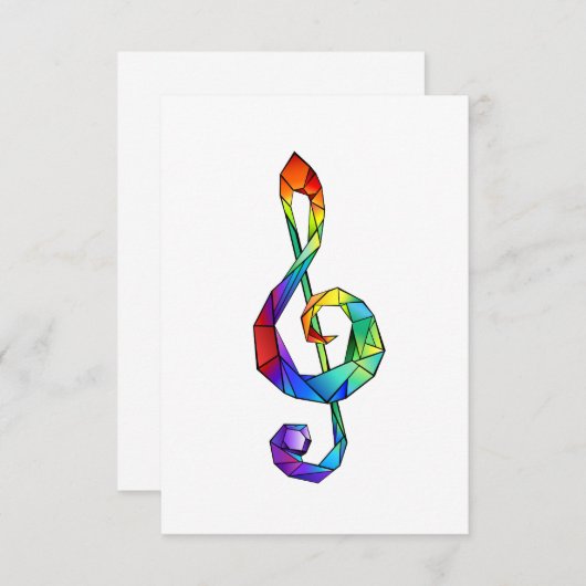 Rainbow musical key treble clef (Front/Back)