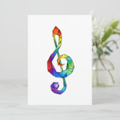 Rainbow musical key treble clef (Standing Front)