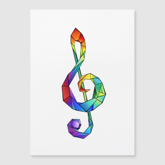 Rainbow musical key treble clef (Front)