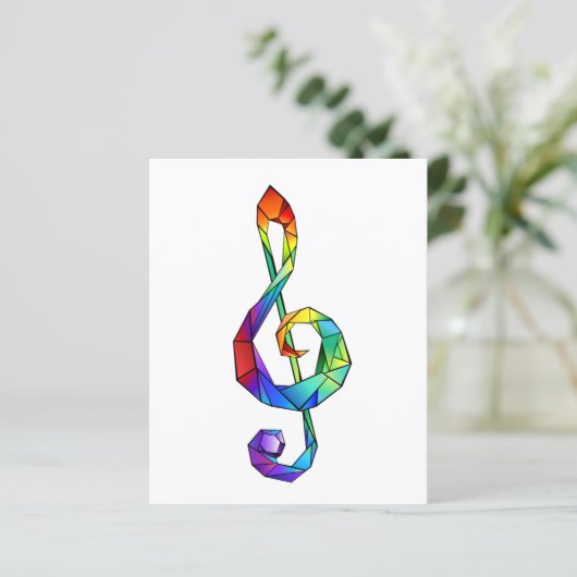Rainbow musical key treble clef (Standing Front)