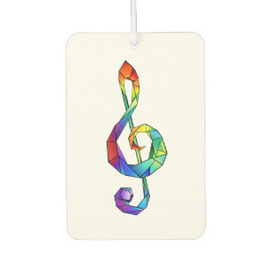 Rainbow musical key treble clef air freshener