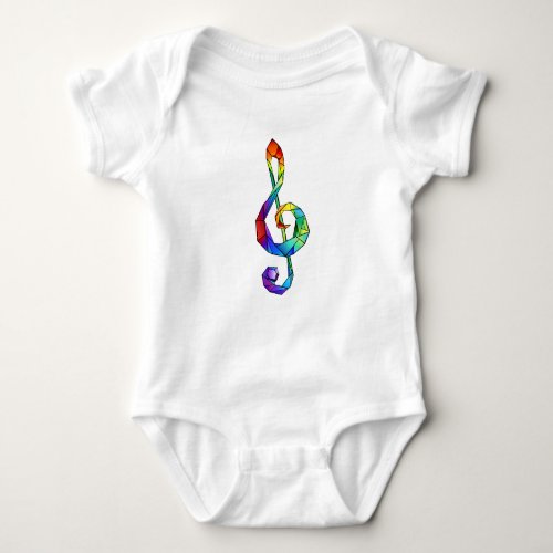 Rainbow musical key treble clef baby bodysuit