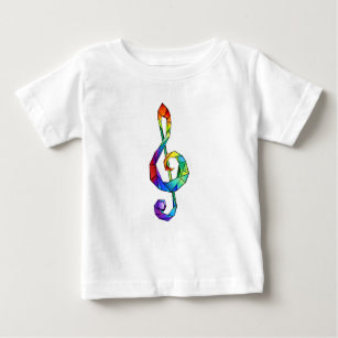 Rainbow musical key treble clef baby T-Shirt