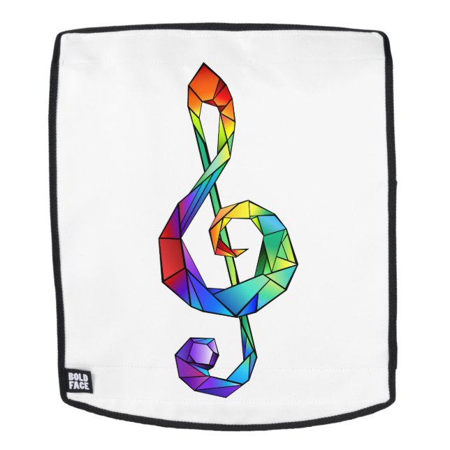 Rainbow musical key treble clef backpack (Removable Face)
