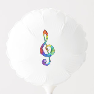 Rainbow musical key treble clef balloon
