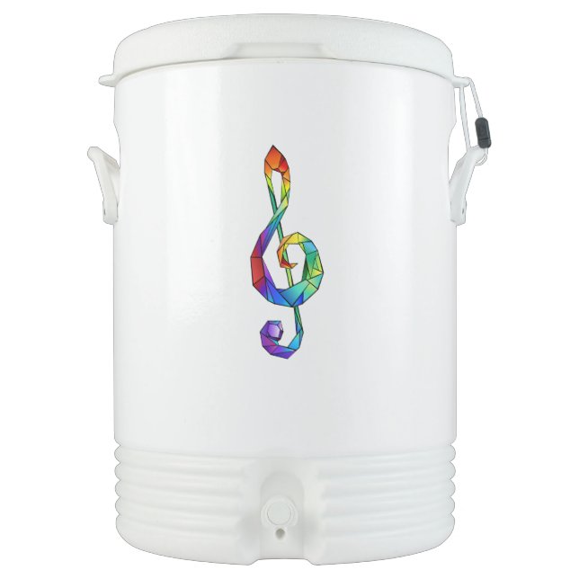 Rainbow musical key treble clef beverage cooler (Front)