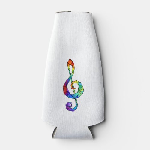Rainbow musical key treble clef bottle cooler