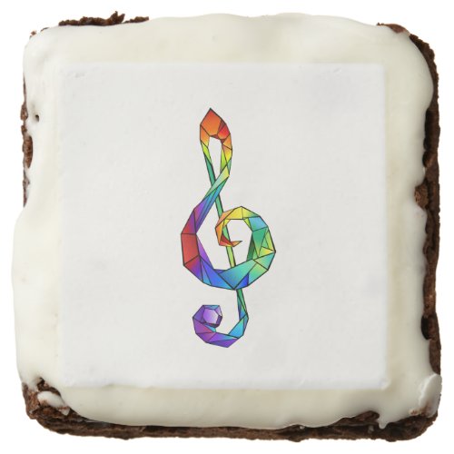 Rainbow musical key treble clef brownie