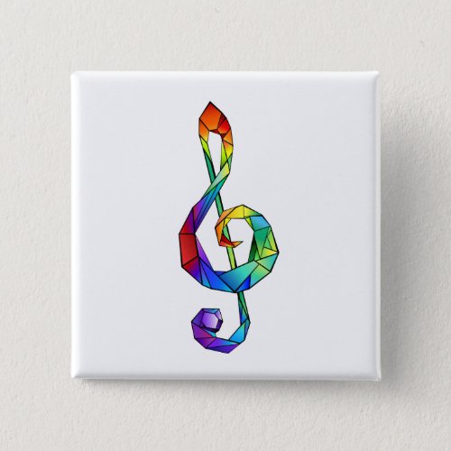 Rainbow musical key treble clef button