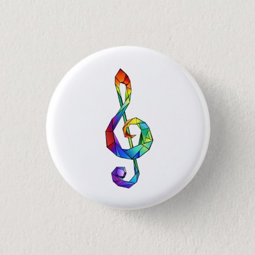 Rainbow Musical Key treble clef Button