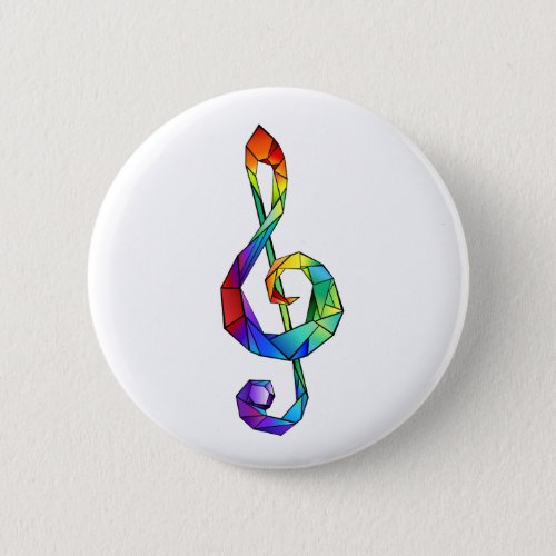 Rainbow Musical Key treble clef Button