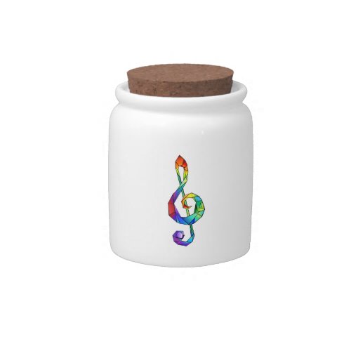Rainbow musical key treble clef candy jar