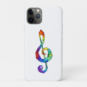 Rainbow musical key treble clef iPhone 11 pro case