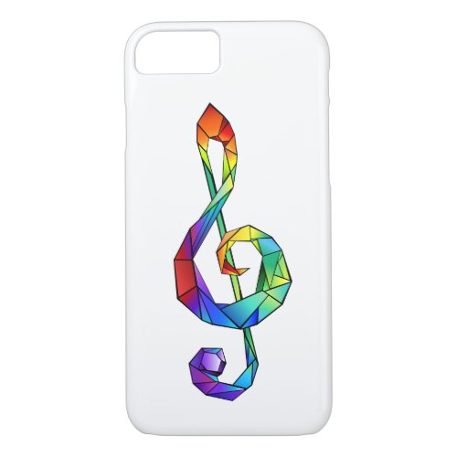 Rainbow musical key treble clef iPhone 87 case