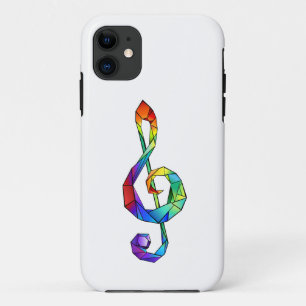 Rainbow musical key treble clef iPhone 11 case