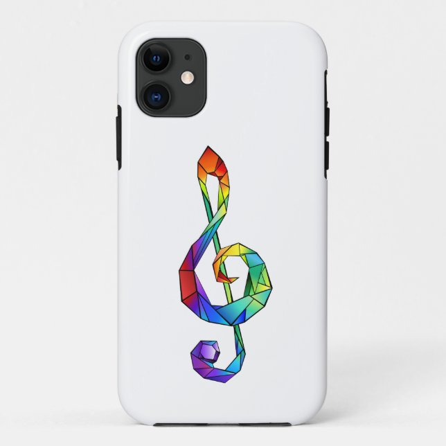 Rainbow musical key treble clef Case-Mate iPhone case (Back)