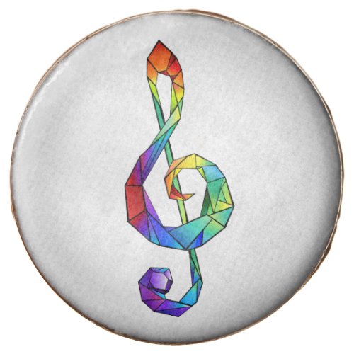 Rainbow musical key treble clef chocolate covered oreo